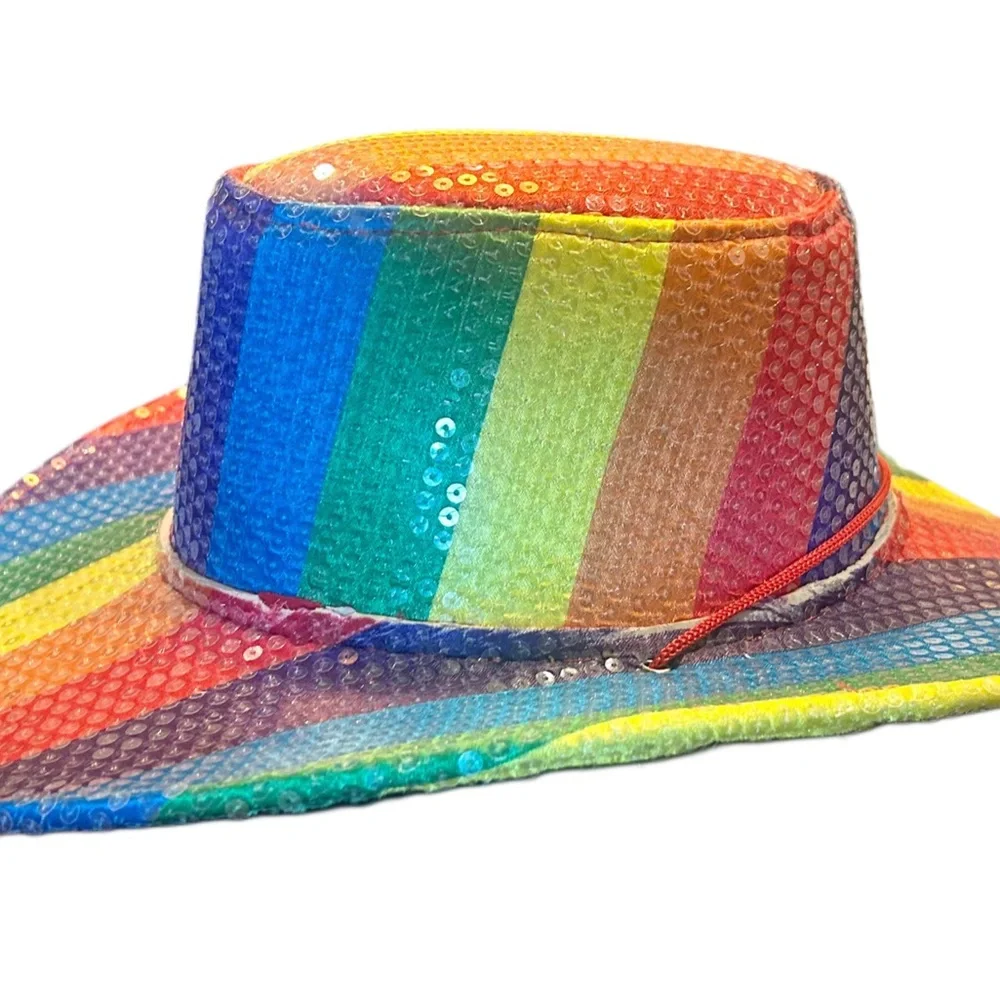 Colorful PRIDE Striped Cowboy Hat for Parties